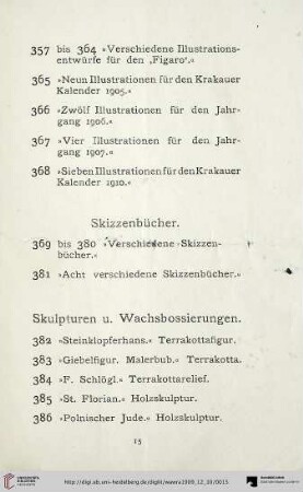 Skizzenbücher (Nr. 369-381)