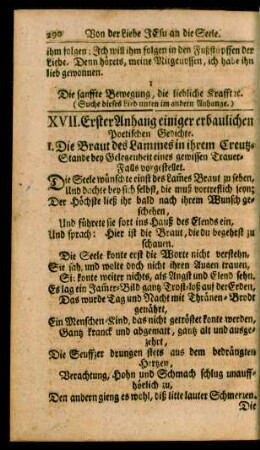 XVII. Erster Anhang einiger erbaulichen Poetischen Gedichte