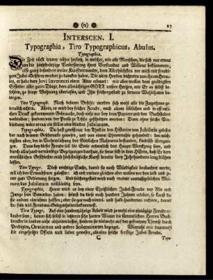 Interscen. I. Typographia, Tiro Typographicus, Abusus.