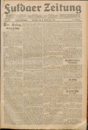 Ausgabe vom Dienstag, den 08. September 1914.