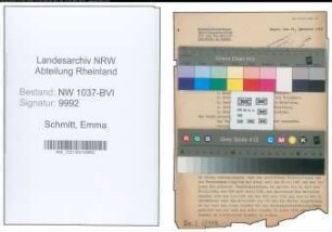 Entnazifizierung Emma Schmitt , geb. 28.07.1902 (Witwe)