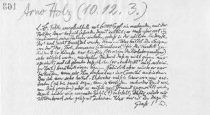 Brief an Arno Holz