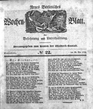 No. 22, Sonnabend, den 28.Mai 1836