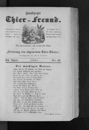 Hamburger Thier-Freund. 23. April. (1858.) No. 17.