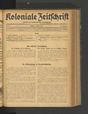 Die Arbeiterfrage in Deutsch-Ostafrika.
