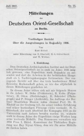 Mitteilungen der Deutschen Orient-Gesellschaft