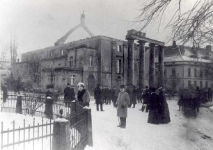 Fürstliches Hoftheater nach dem Brand. Detmold. Rosental