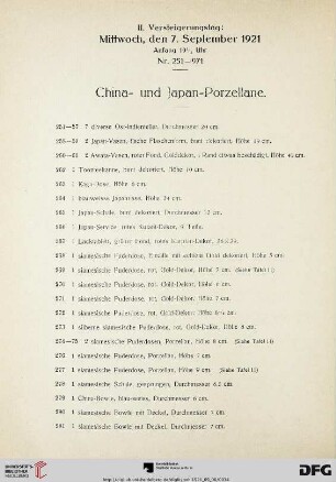 II. Versteigerungstag (Nr. 251-971)