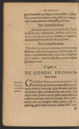 Caput 21. De Genesi Pronunciationis