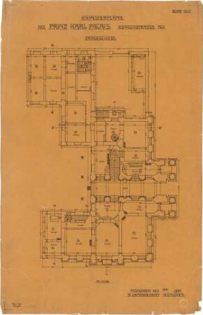 Landbauamt München; München; Prinz-Carl-Palais, Umbauten - Grundriss EG