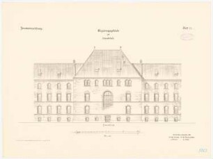 Regierungsgebäude, Osnabrück: Aufriss Rückansicht 1:100