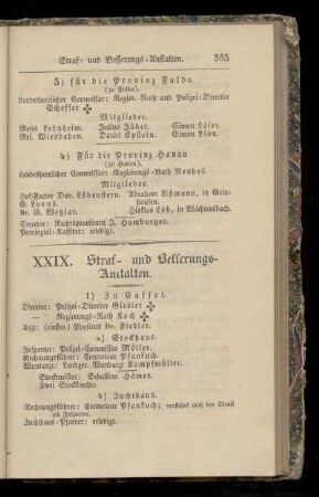 XXIX. Straf- und Besserungs-Anstalten.