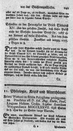 11. Philologie, Kritik und Alterthümer.