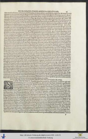 M.T.C. De Provinciis Consularibus In Piso. Et Gabi. Oratio