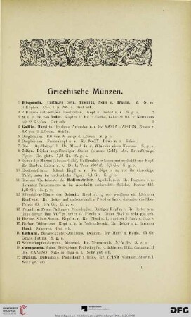 Griechische Münzen (Nr. 1-322)