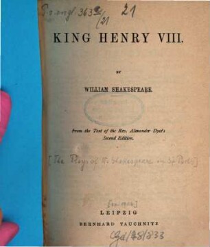 The plays of William Shakespeare : in 37 parts, 21