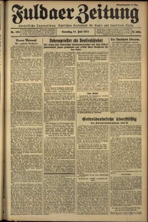 Erste Ausgabe vom Sonntag, den 14. Juli 1935.