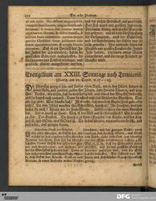 Evangelium am XXIII. Sonntage nach Trinitatis.