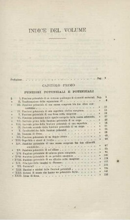 Indice del Volume.