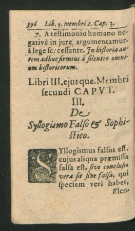 Caput III. De Syllogismo Falso & Sophistico.