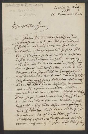 Brief an Julius Benedict : 10.03.1870