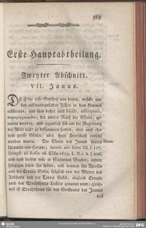 Erste Hauptabtheilung. Zweyter Abschnitt
