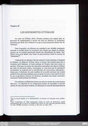 Chapitre III Les Reformistes Ottomans