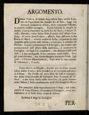 Argomento.; Personaggi.; Mutazioni Di Scene.