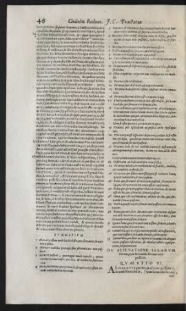 De Alienatione Illarum rerum, quae servando servari non possunt. Quaestio VI.
