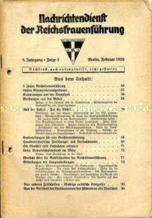 Informationsschrift der NS-Frauenschaft