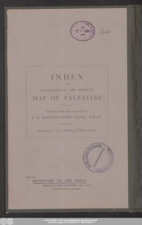 Topographical & physical map of Palestine : compiled from the Palestine exploration fund surveys and other authorities