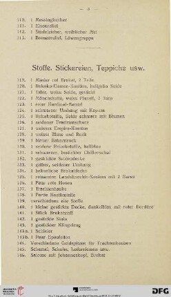 Stoffe, Stickereien, Teppiche usw. (Nr. 119-185)