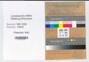 Entnazifizierung Karl Fleischer, geb. 12.02.1901 (Postbetriebsass.)