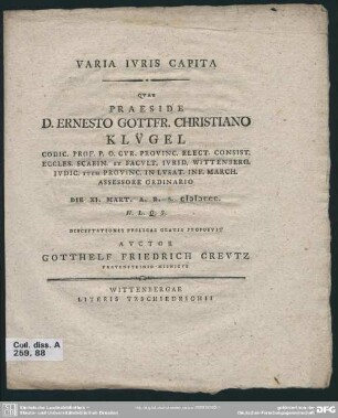 Varia Iuris Capita
