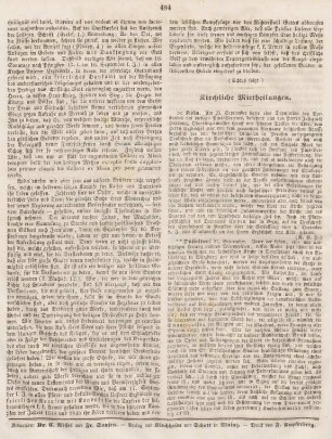 484 Kirchliche Mittheilungen
