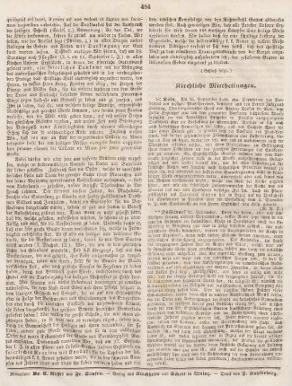 484 Kirchliche Mittheilungen