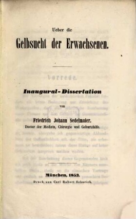 Über die Gelbsucht der Erwachsenen : Inaugural-Dissertation