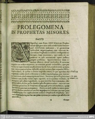 Prolegomena In Prophetas Minores
