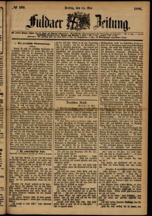 Ausgabe vom Freitag, den 14. Mai 1886.