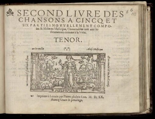 Second livre des chansons a cincq et six parties. Tenor