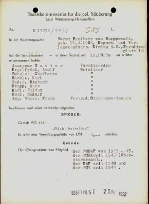 Ruepprecht, Horst von