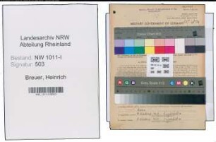 Entnazifizierung Heinrich Breuer , geb. 16.07.1902 (Dreher)