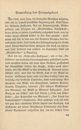 Anmerkung des Herausgebers