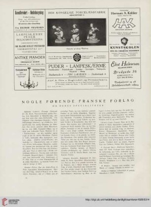 3.1926: Nogle førende franske Forlag og deres Specialiteter