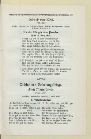 Dichter der Befreiungskriege