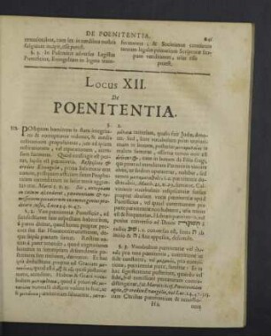 Locus XII. De poenitentia.