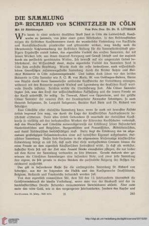 9(1917) S. 265-280: Die Sammlung Dr. Richard von Schnitzler in Cöln, [1]