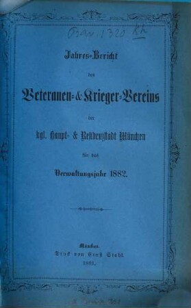 Jahresbericht : für das Vereinsjahr .... 1882 (1883)