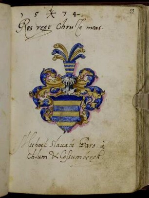 Michael Slavata Baro à Chlum & Cossumbergk 1574