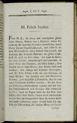III. Febris hectica.
